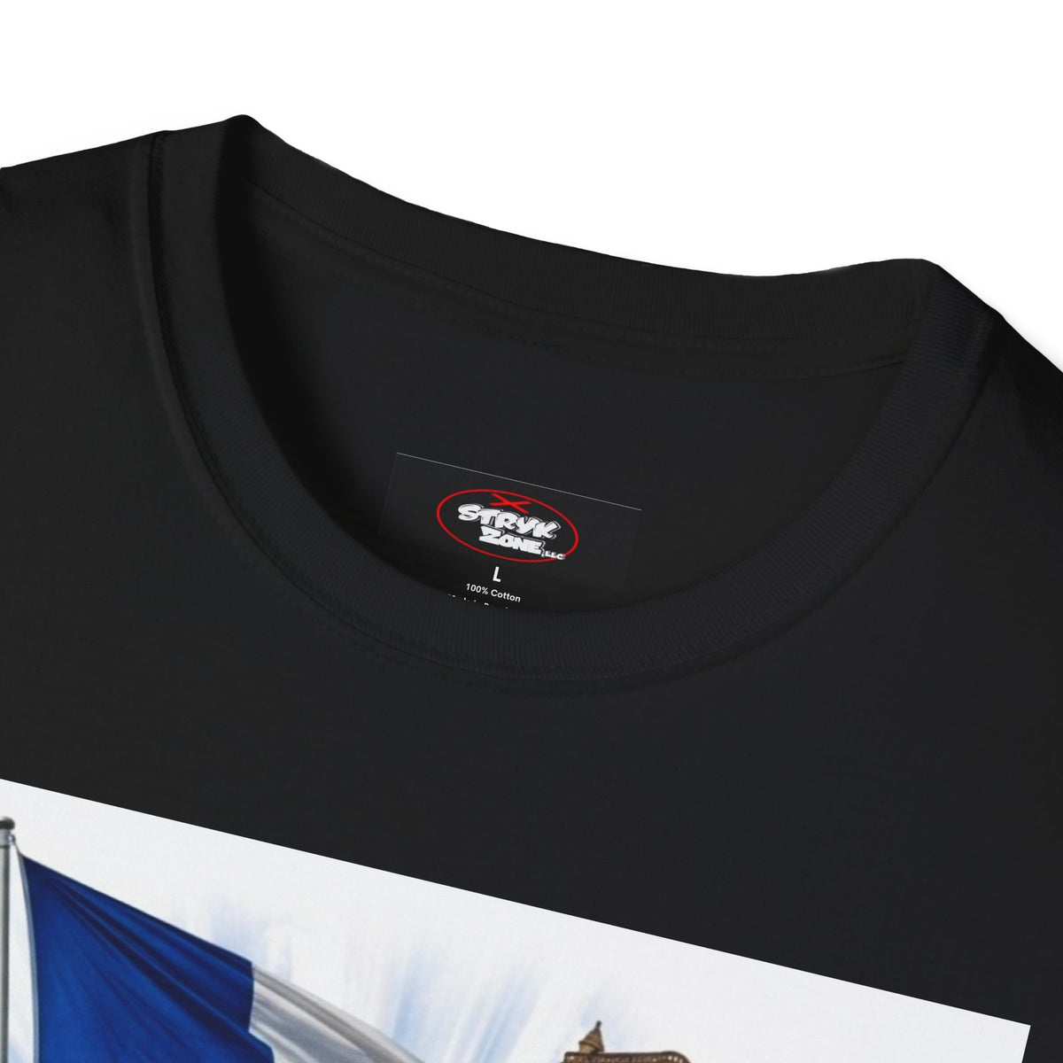 French Flag & Landmark T-Shirt — Eiffel Tower, Notre-Dame & Croissant Graphic