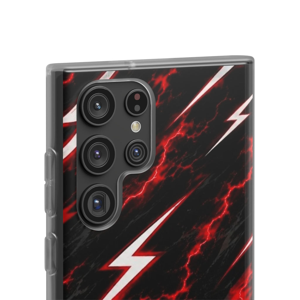 Phone Case — Red Lightning Bolt Storm Flexi Case