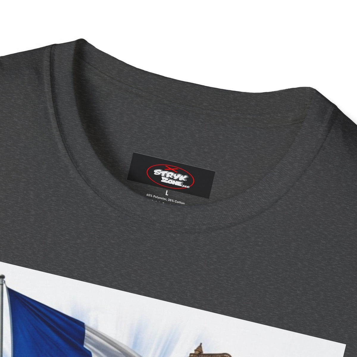 French Flag & Landmark T-Shirt — Eiffel Tower, Notre-Dame & Croissant Graphic