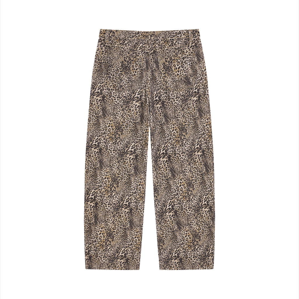 Unisex Vintage Wash Leopard Wide Leg Jeans | StrykZone, LLC
