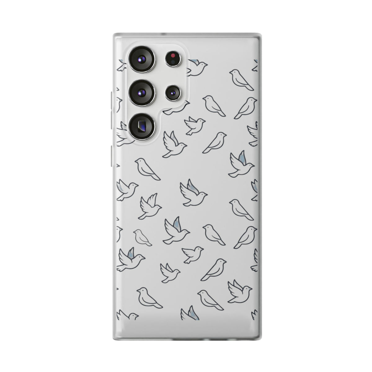 Dove Pattern Flexi Phone Case — Minimal White Bird Protective Case