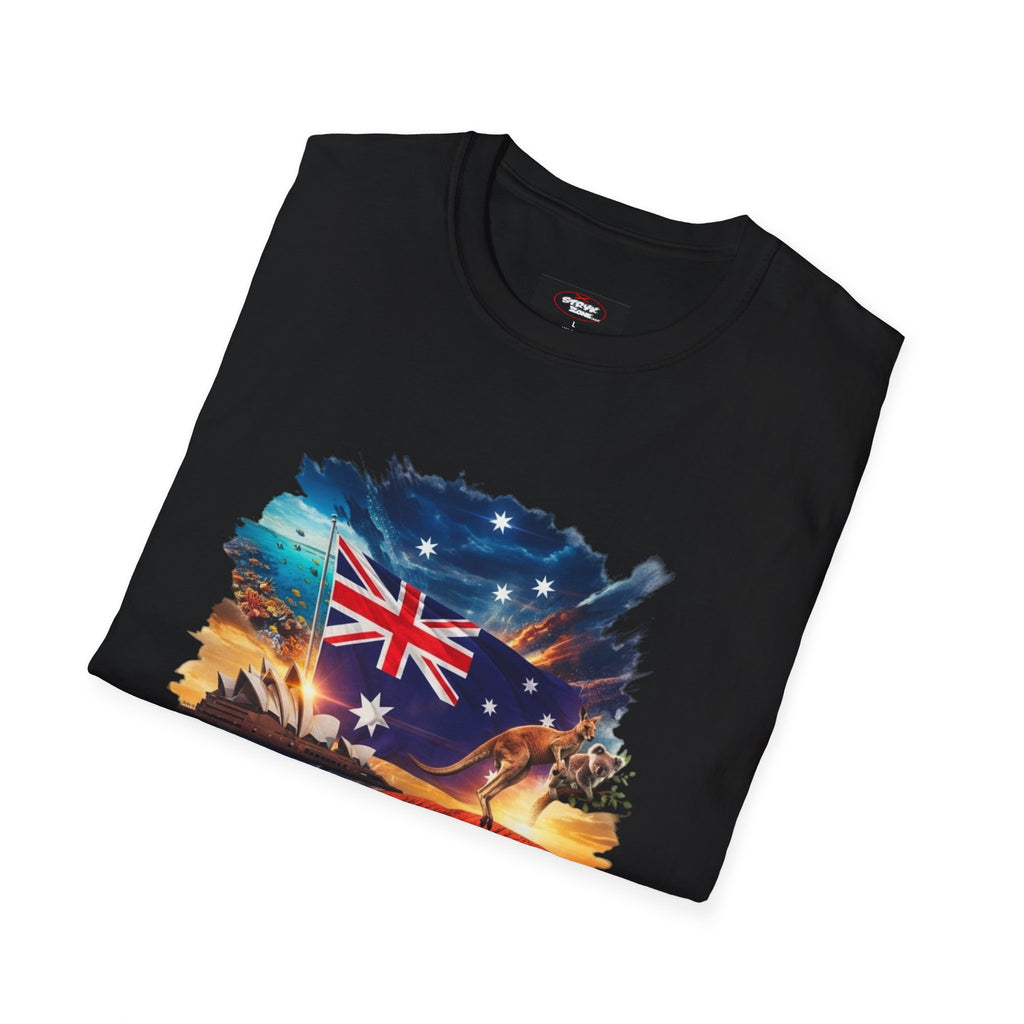 Australia Flag Uluru T‑Shirt — Outback Sunset Aussie Pride Tee