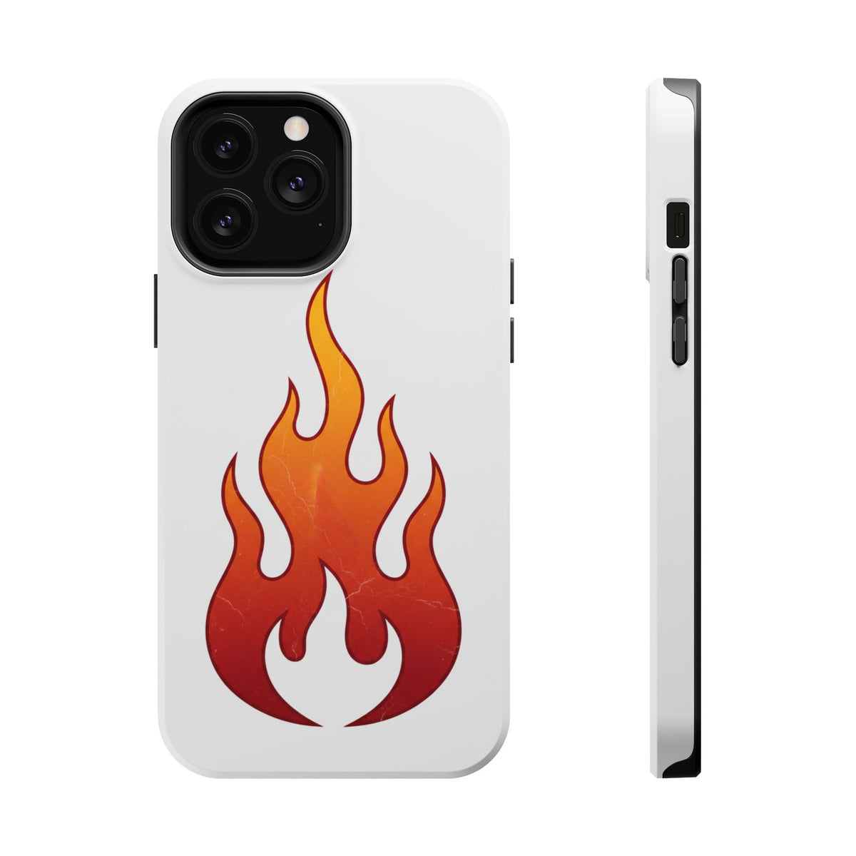 Flame Graphic Phone Case — Magnetic Impact‑Resistant Protective Cover
