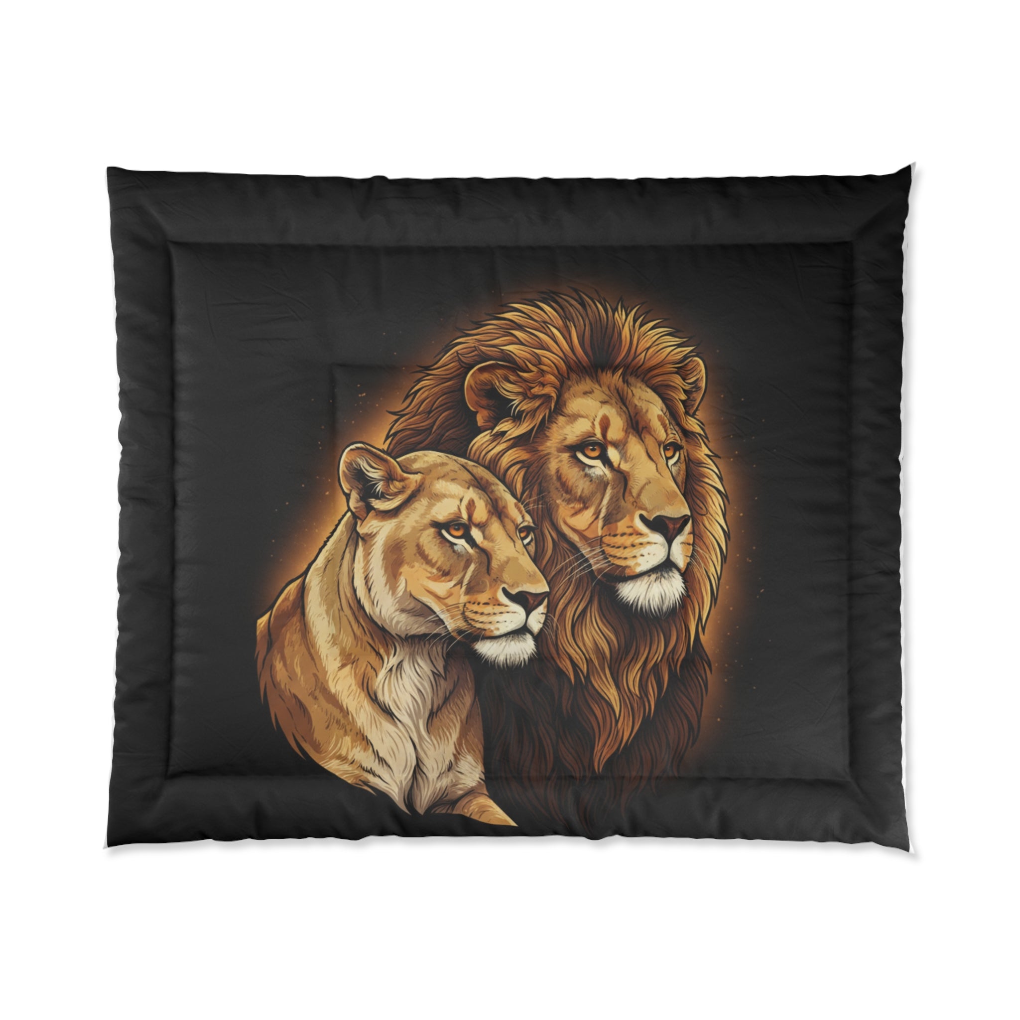 Lion and Lioness Comforter — Majestic Safari Bedding Set