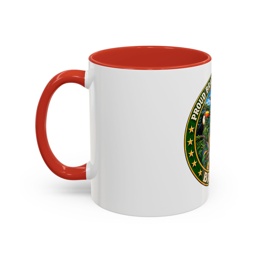 Brazil Pride Coffee Mug – "Proud Brazilian Heritage" Accent Ceramic Mug (11/15oz)