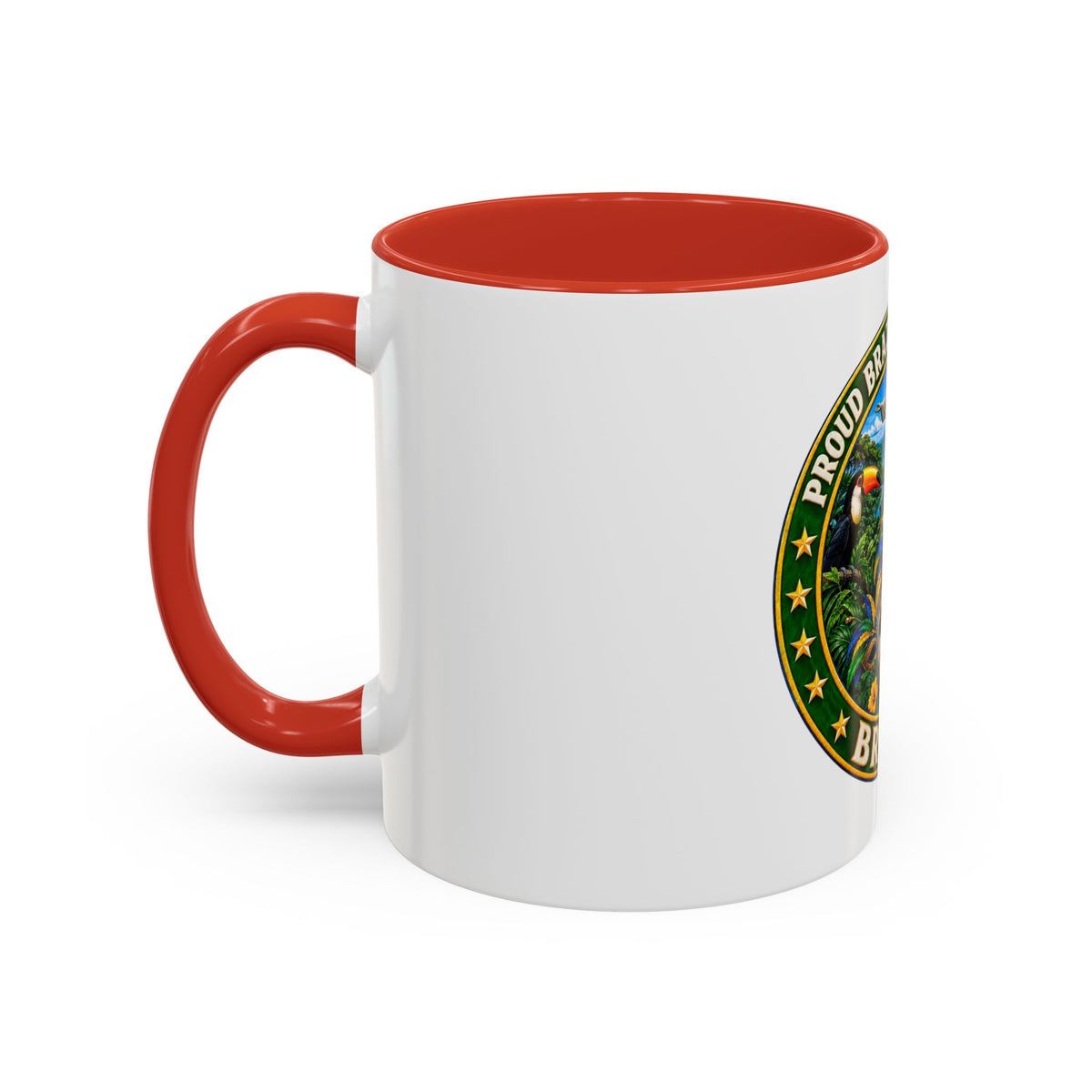 Brazil Pride Coffee Mug – "Proud Brazilian Heritage" Accent Ceramic Mug (11/15oz)