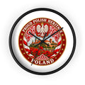 Poland Wall Clock — Proud Polish Heritage Design (Eagle, Castle & Poppies)