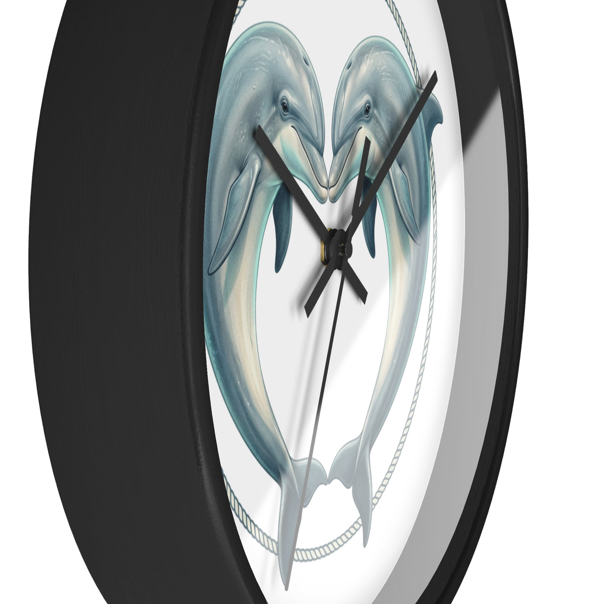 Dolphin Heart Wall Clock — Nautical Coastal Decor for Beach Lovers