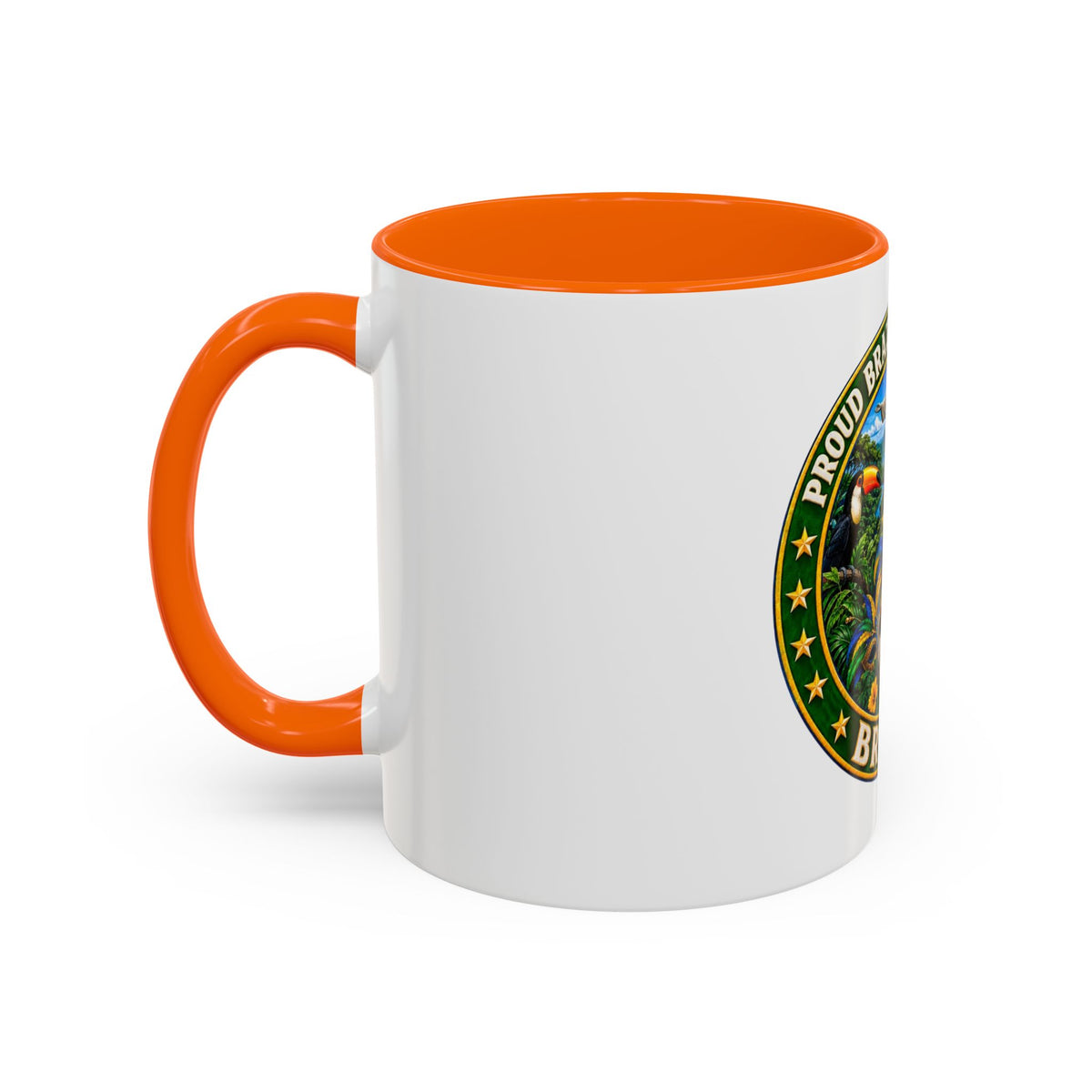 Brazil Pride Coffee Mug – "Proud Brazilian Heritage" Accent Ceramic Mug (11/15oz)