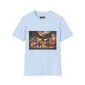 Eagle & Cityscape Graphic T-Shirt — Patriotic Eagle Sunset Design
