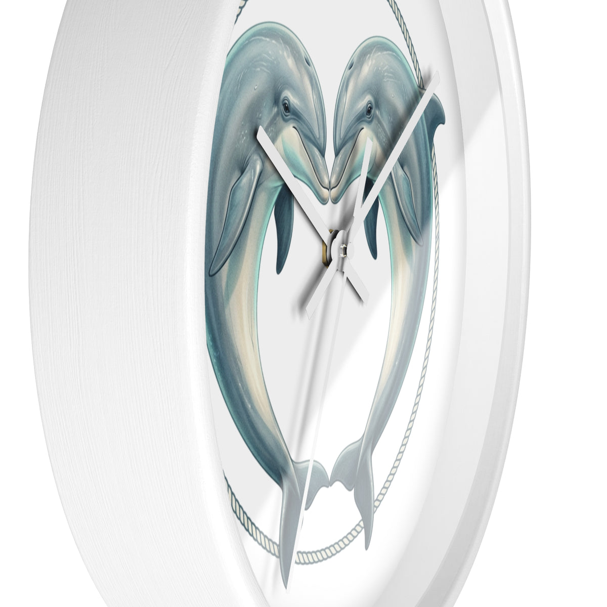 Dolphin Heart Wall Clock — Nautical Coastal Decor for Beach Lovers