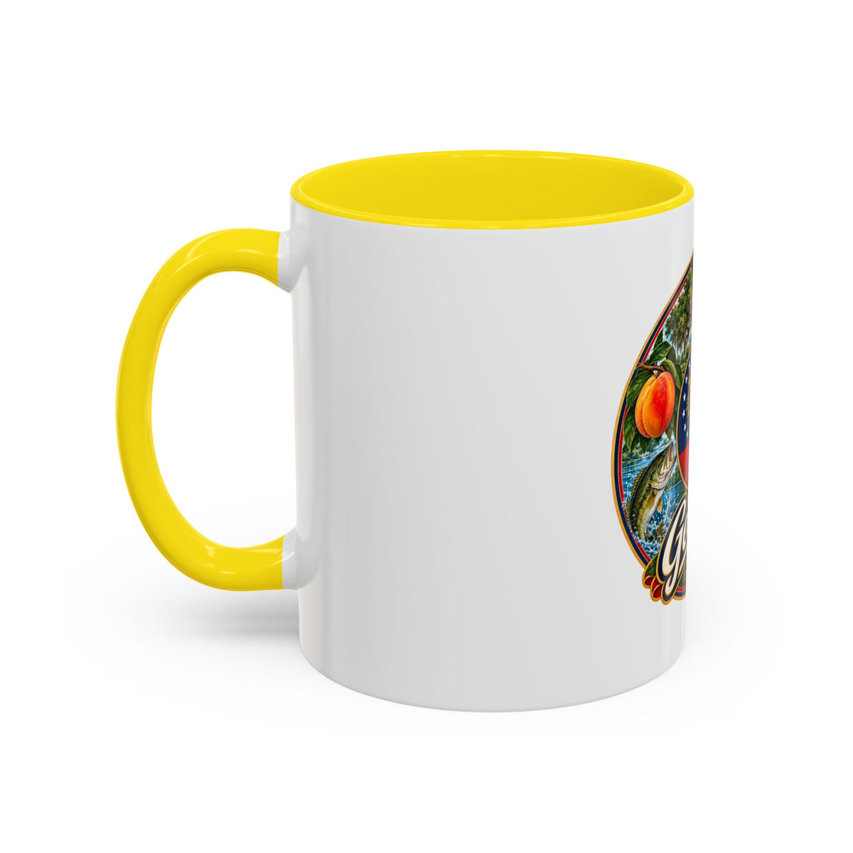 Georgia State Emblem Coffee Mug – Peach, Magnolia & Outdoors Souvenir (11/15oz)
