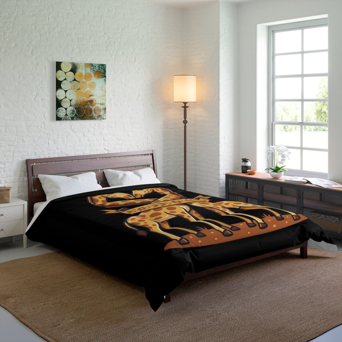 Giraffe Heart Comforter – Cute Matching Giraffes Kids Bedding