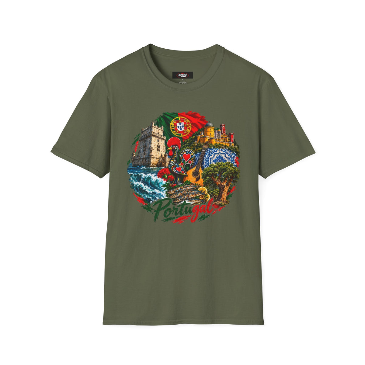 Portugal Travel T-Shirt — Vintage Lisbon Landmarks & Azulejo Heart Design