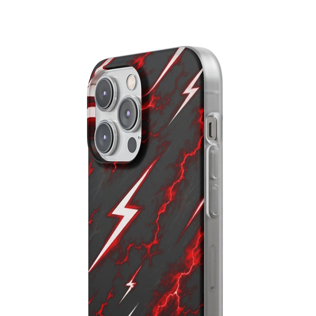 Phone Case — Red Lightning Bolt Storm Flexi Case