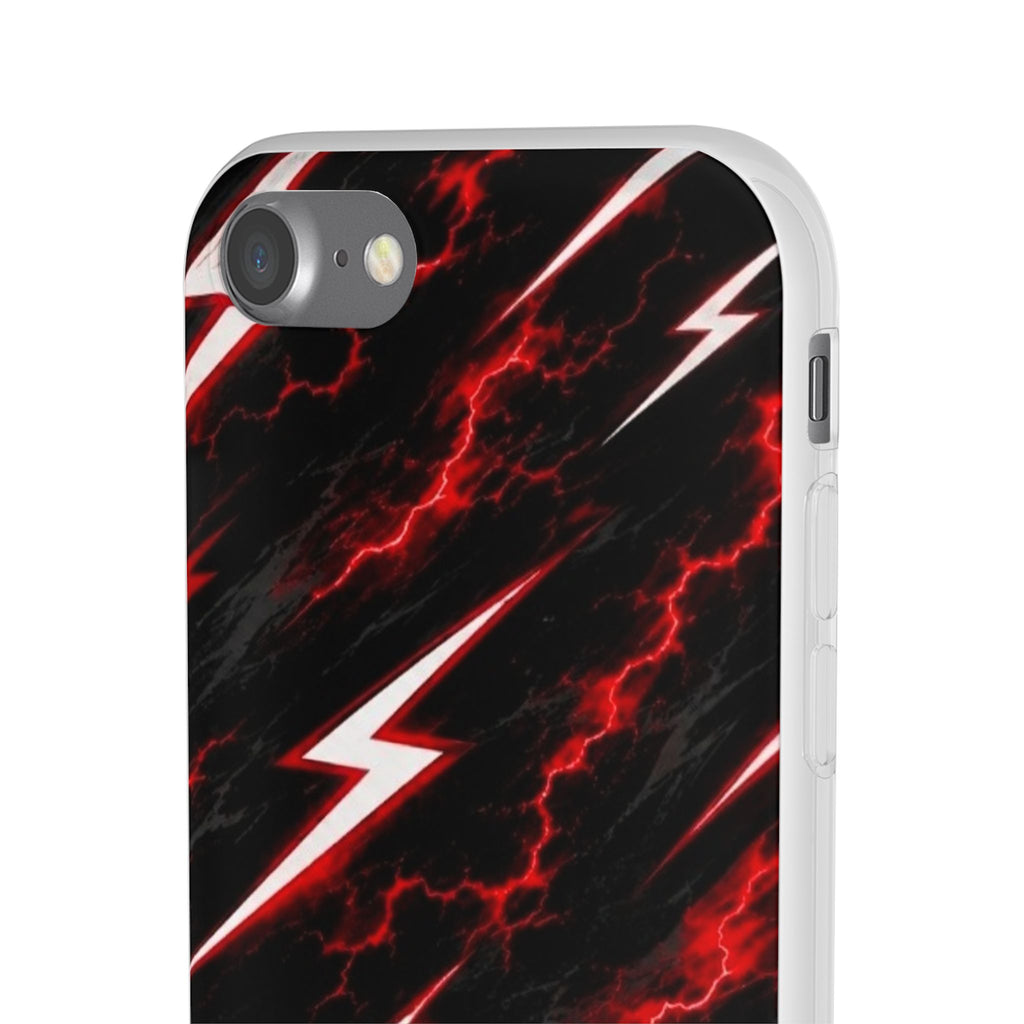 Phone Case — Red Lightning Bolt Storm Flexi Case