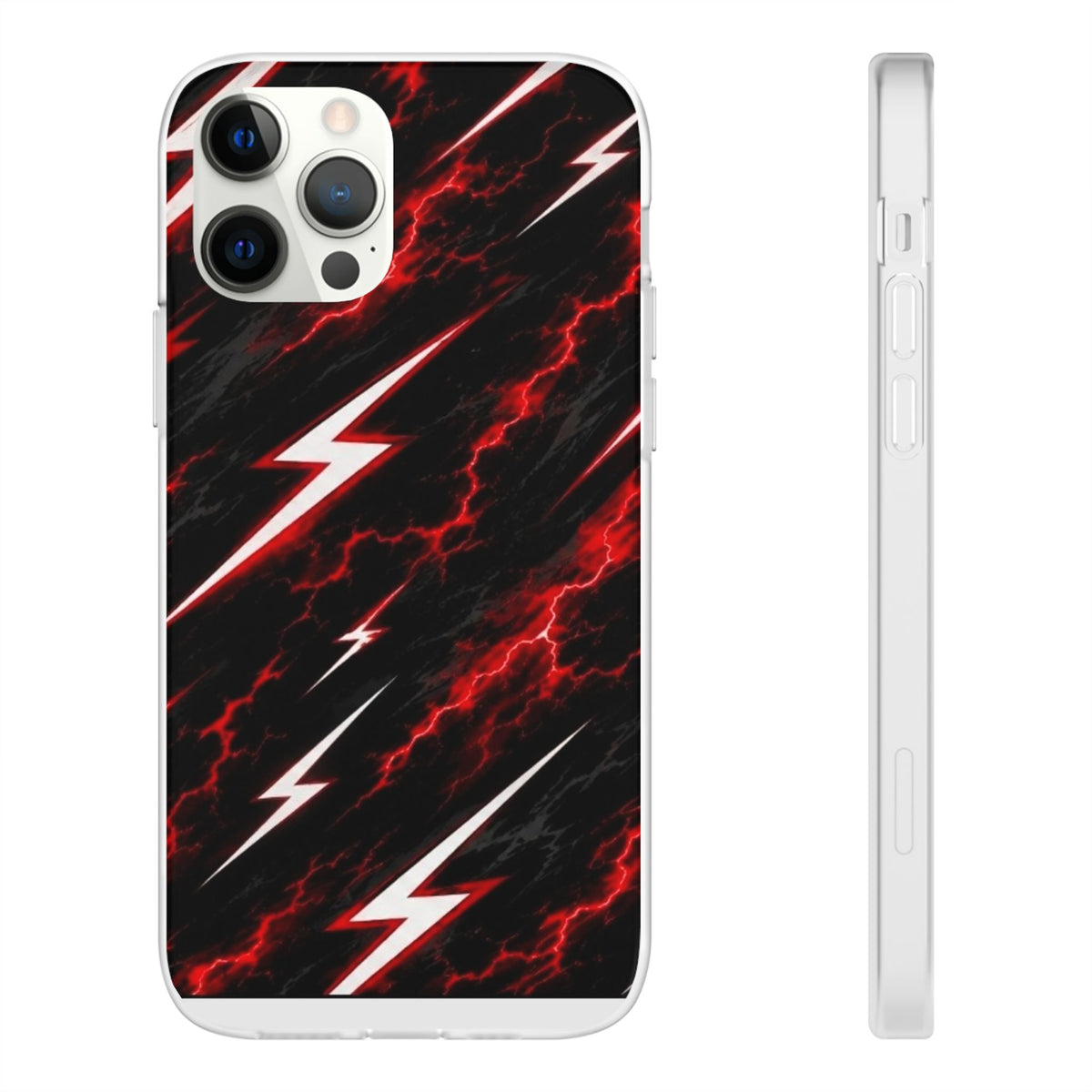Phone Case — Red Lightning Bolt Storm Flexi Case