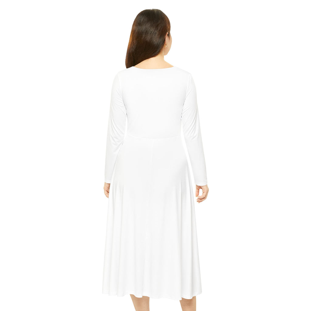 Flaming Dragon Long Sleeve Dance Dress — Fiery Fantasy AOP Skater Dress