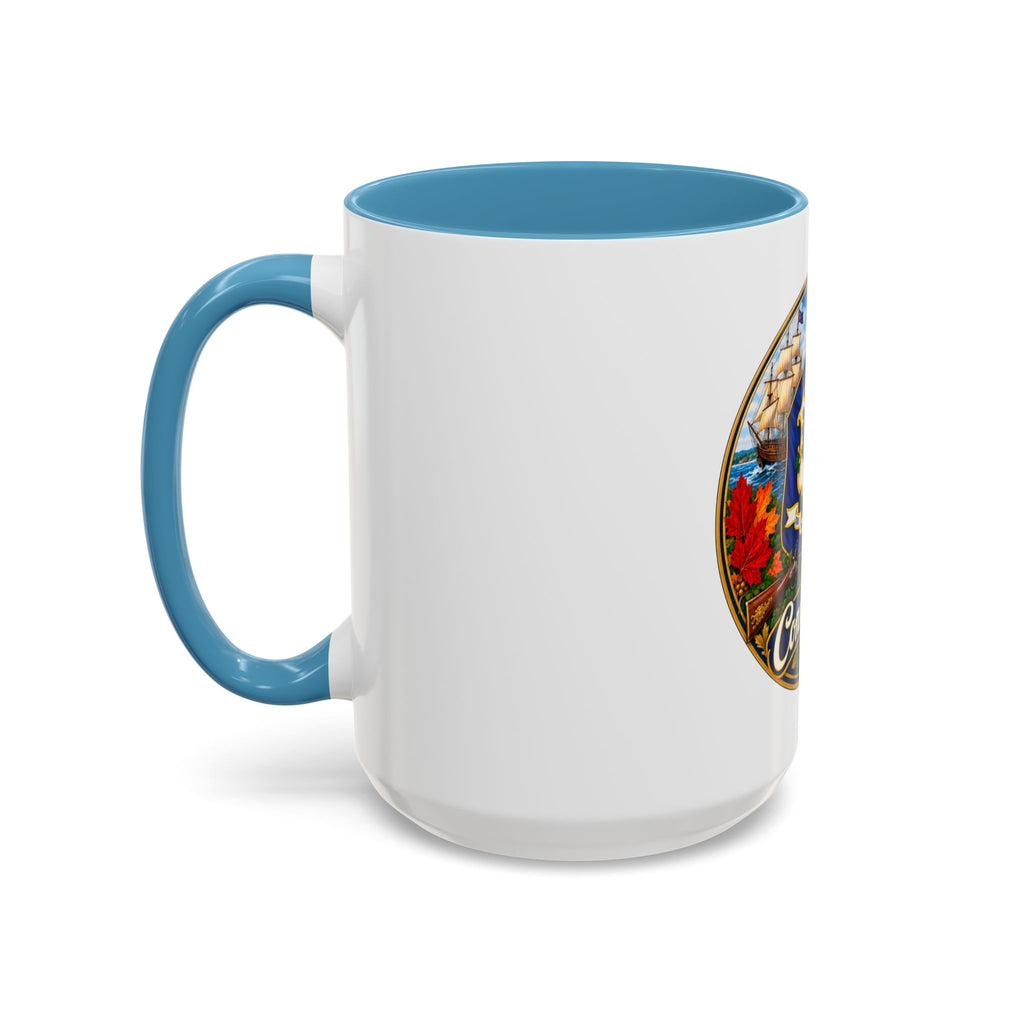 Connecticut State Crest Accent Coffee Mug — Scenic State Seal Design (11/15 oz)