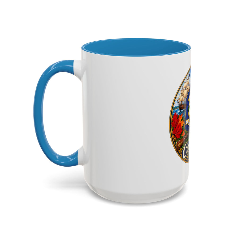 Connecticut State Crest Accent Coffee Mug — Scenic State Seal Design (11/15 oz)