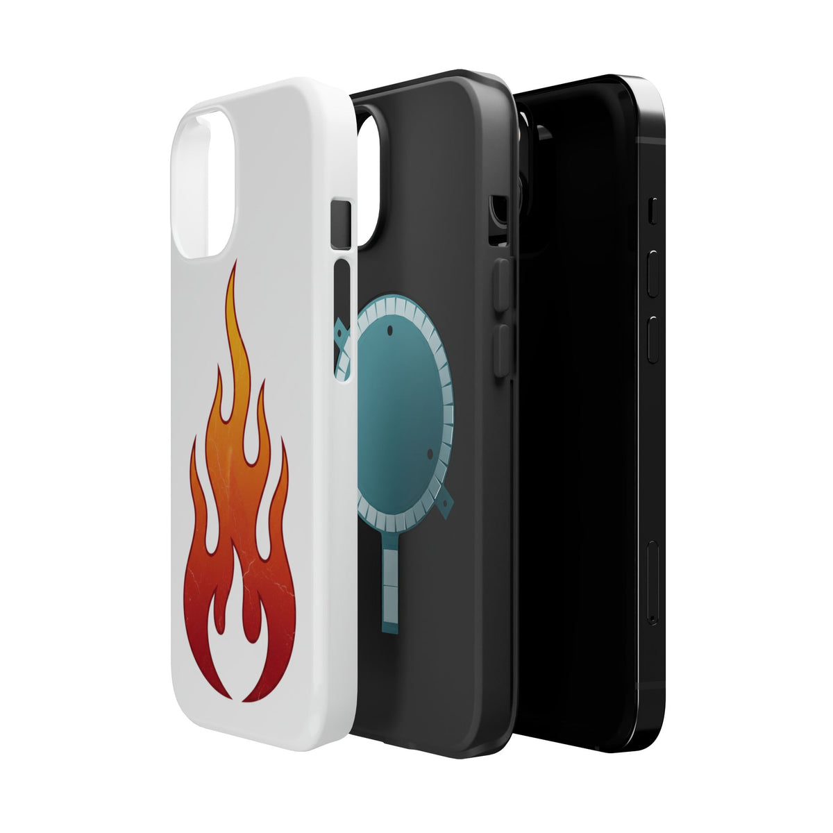 Flame Graphic Phone Case — Magnetic Impact‑Resistant Protective Cover