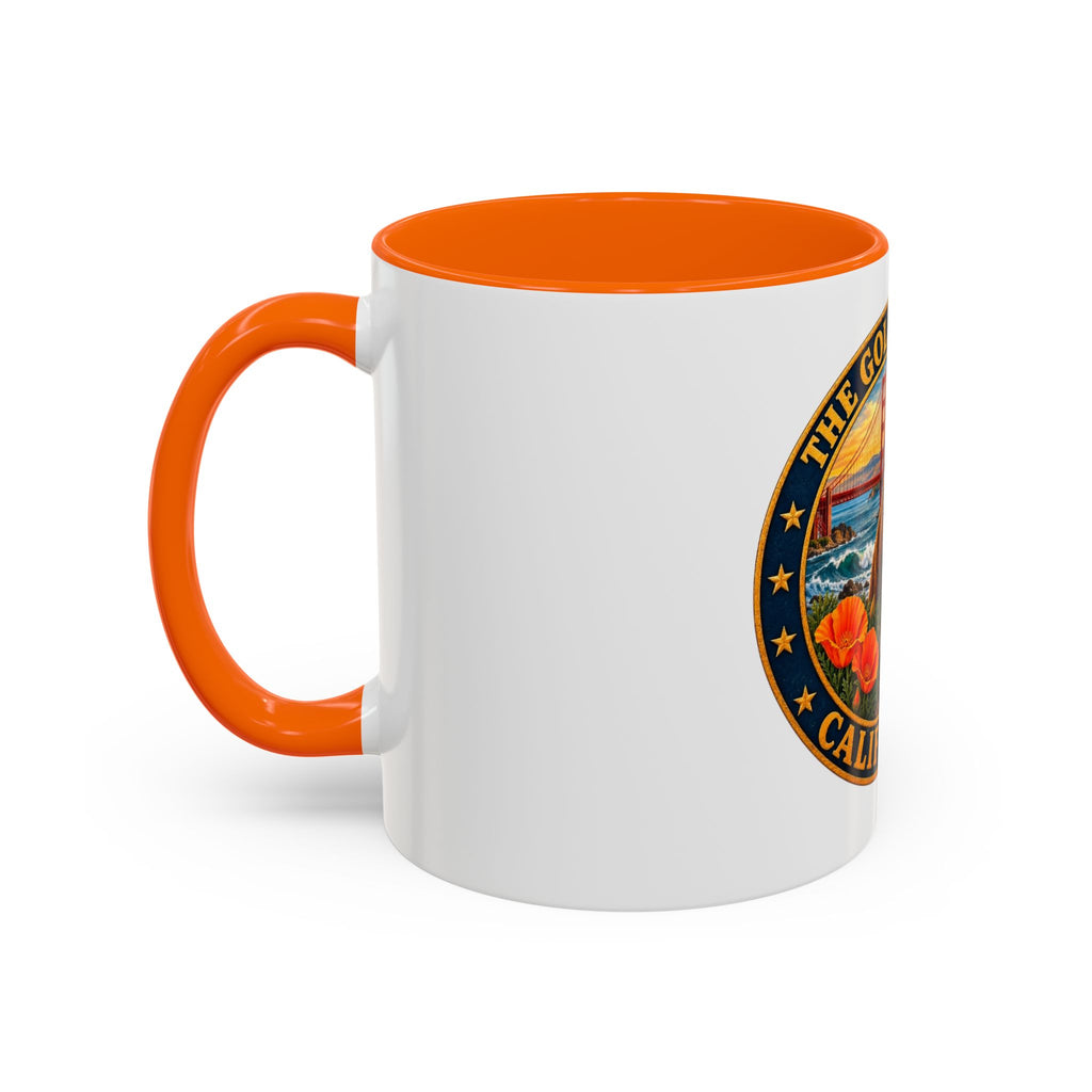 California Golden State Coffee Mug — Bear, Golden Gate & Poppies Accent Mug