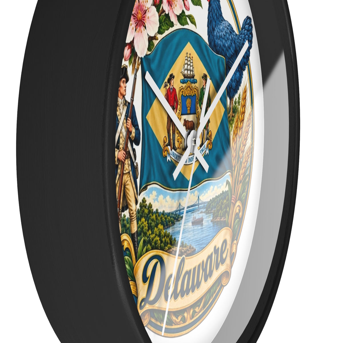 Delaware State Seal Wall Clock — Vintage State Flag Home Decor