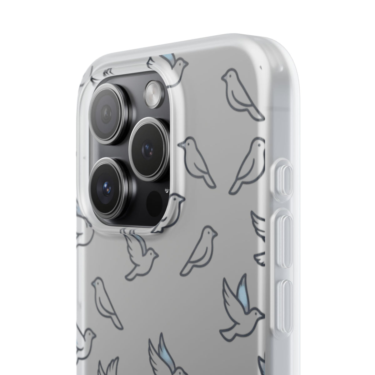 Dove Pattern Flexi Phone Case — Minimal White Bird Protective Case