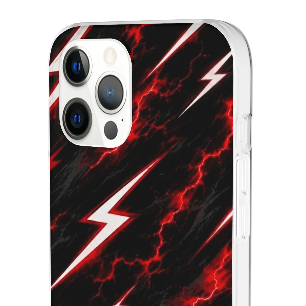 Phone Case — Red Lightning Bolt Storm Flexi Case