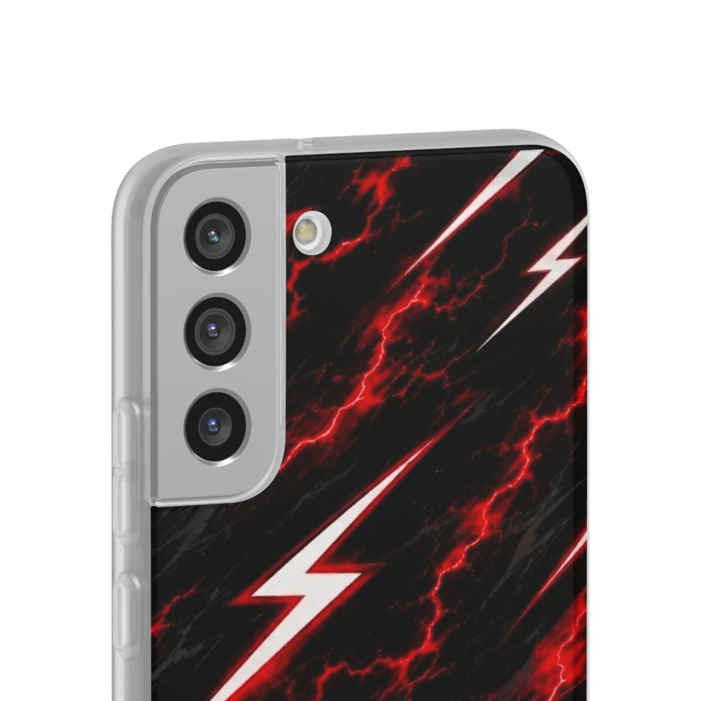Phone Case — Red Lightning Bolt Storm Flexi Case