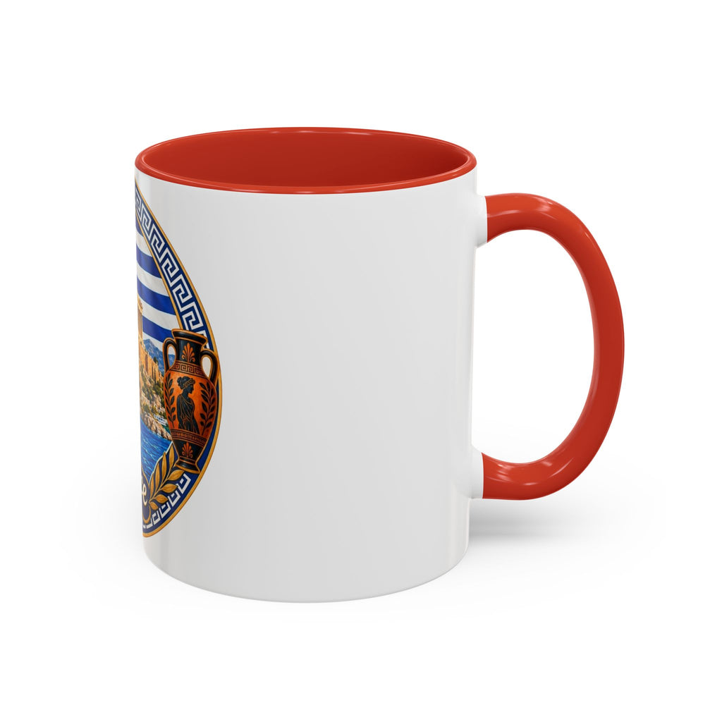 Greece Scenic Accent Coffee Mug – Acropolis, Olive & Blue Flag Design (11/15oz)