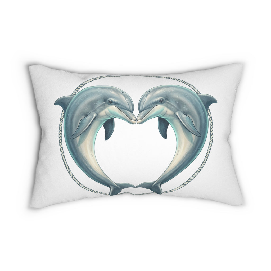 Dolphin Heart Lumbar Pillow