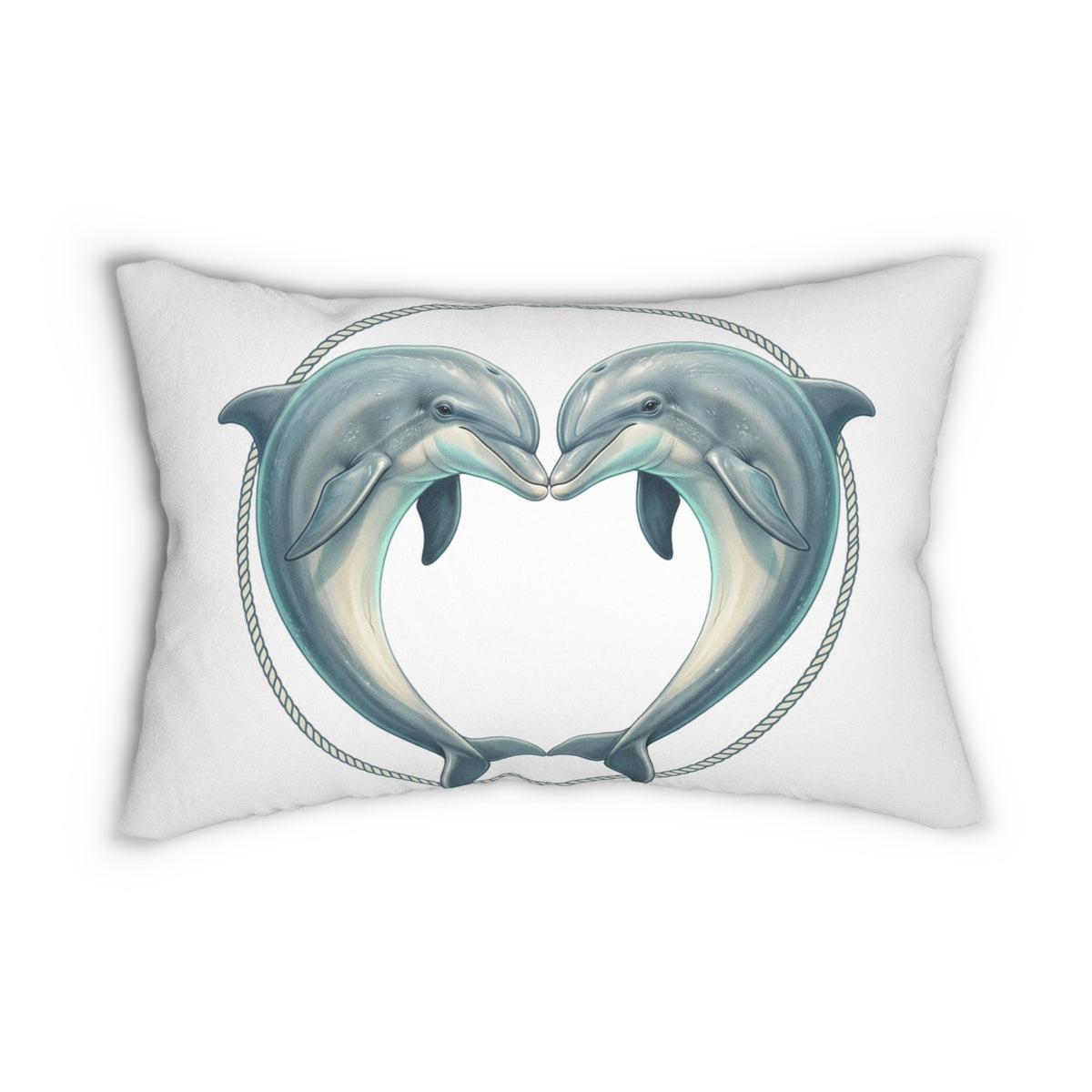 Dolphin Heart Lumbar Pillow