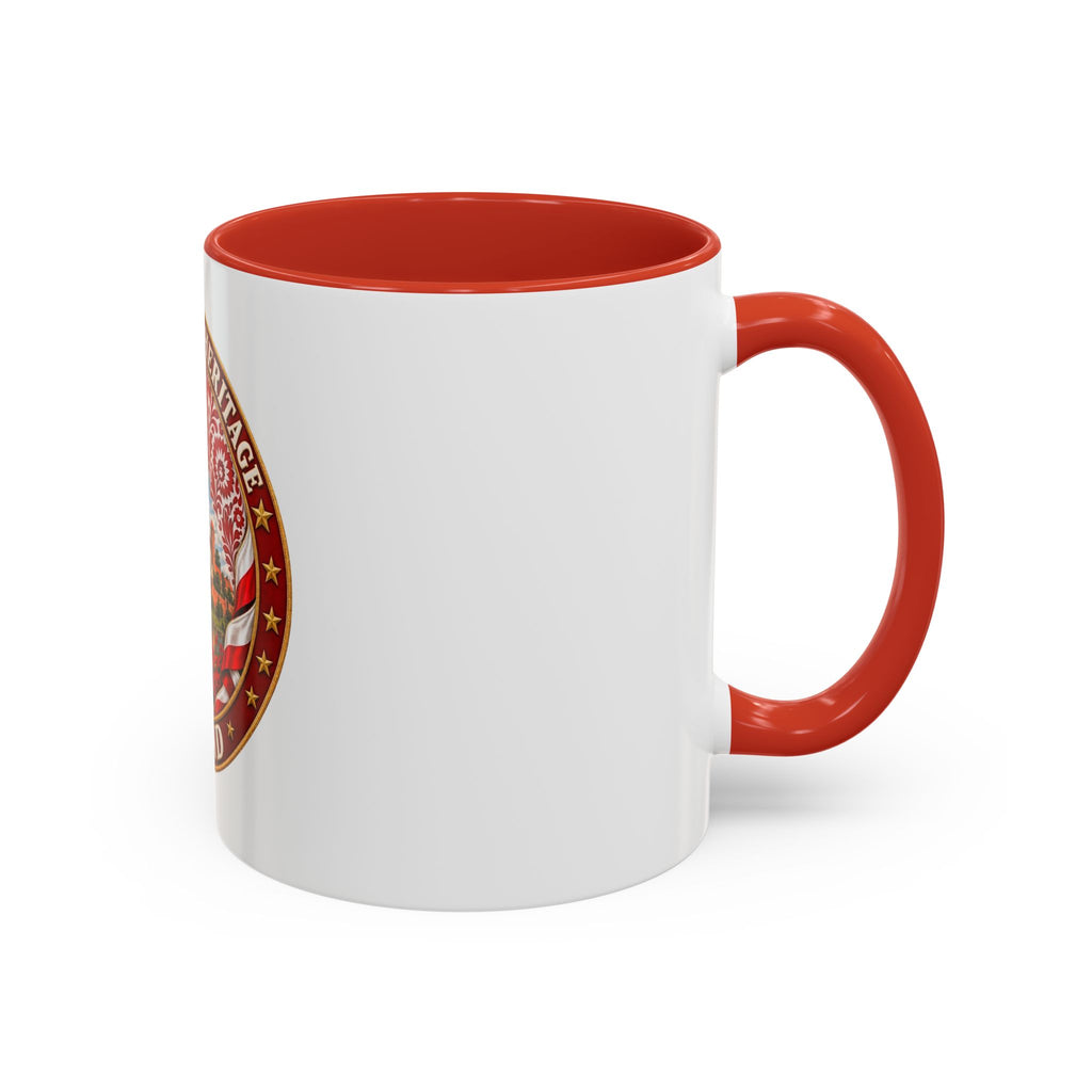 Poland Pride Accent Coffee Mug - "Proud Polish Heritage" Crest, Polish Souvenir Gift