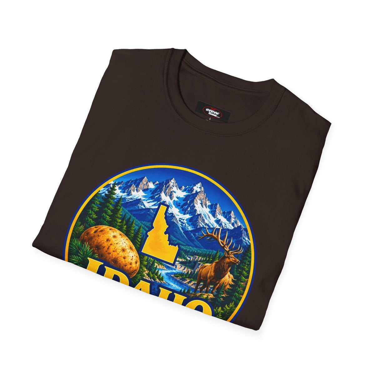 Idaho Gem State T-Shirt — Scenic Mountain, Moose & Potato State Pride