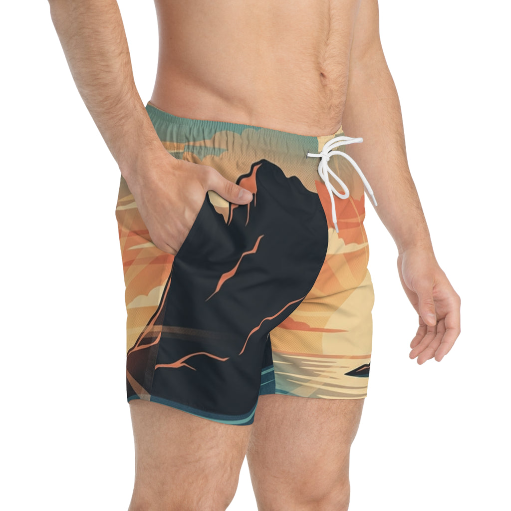 Men's Sunset Swim Trunks — Sunset Print Swimwear