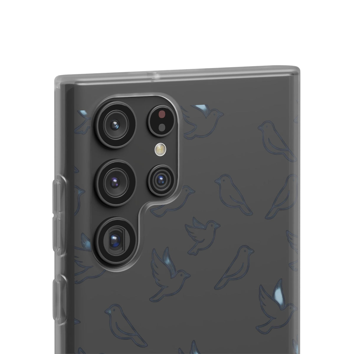 Dove Pattern Flexi Phone Case — Minimal White Bird Protective Case