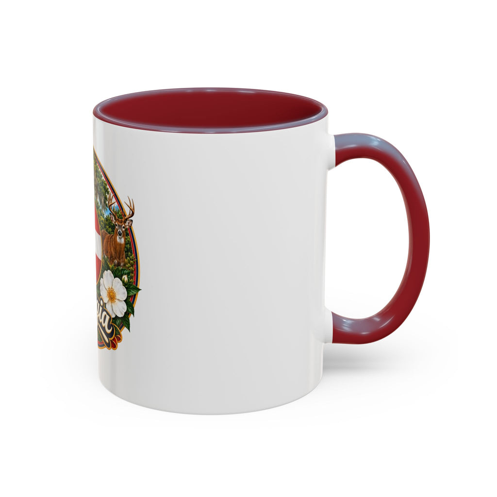 Georgia State Emblem Coffee Mug – Peach, Magnolia & Outdoors Souvenir (11/15oz)