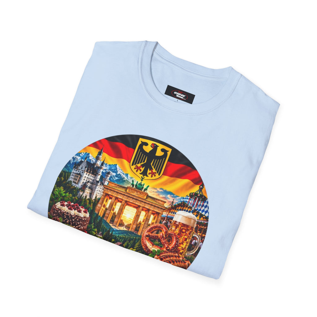 Germany Vintage Travel T-Shirt — Retro German Landmarks & Crest Graphic