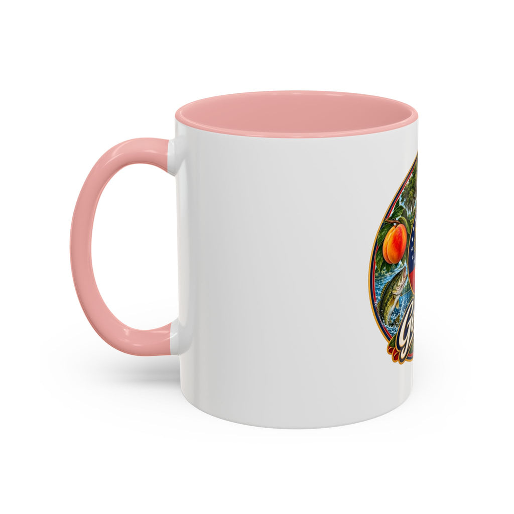 Georgia State Emblem Coffee Mug – Peach, Magnolia & Outdoors Souvenir (11/15oz)