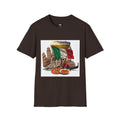 Italian Landmarks & Cuisine T-Shirt — Pizza, Colosseum & Flag Graphic