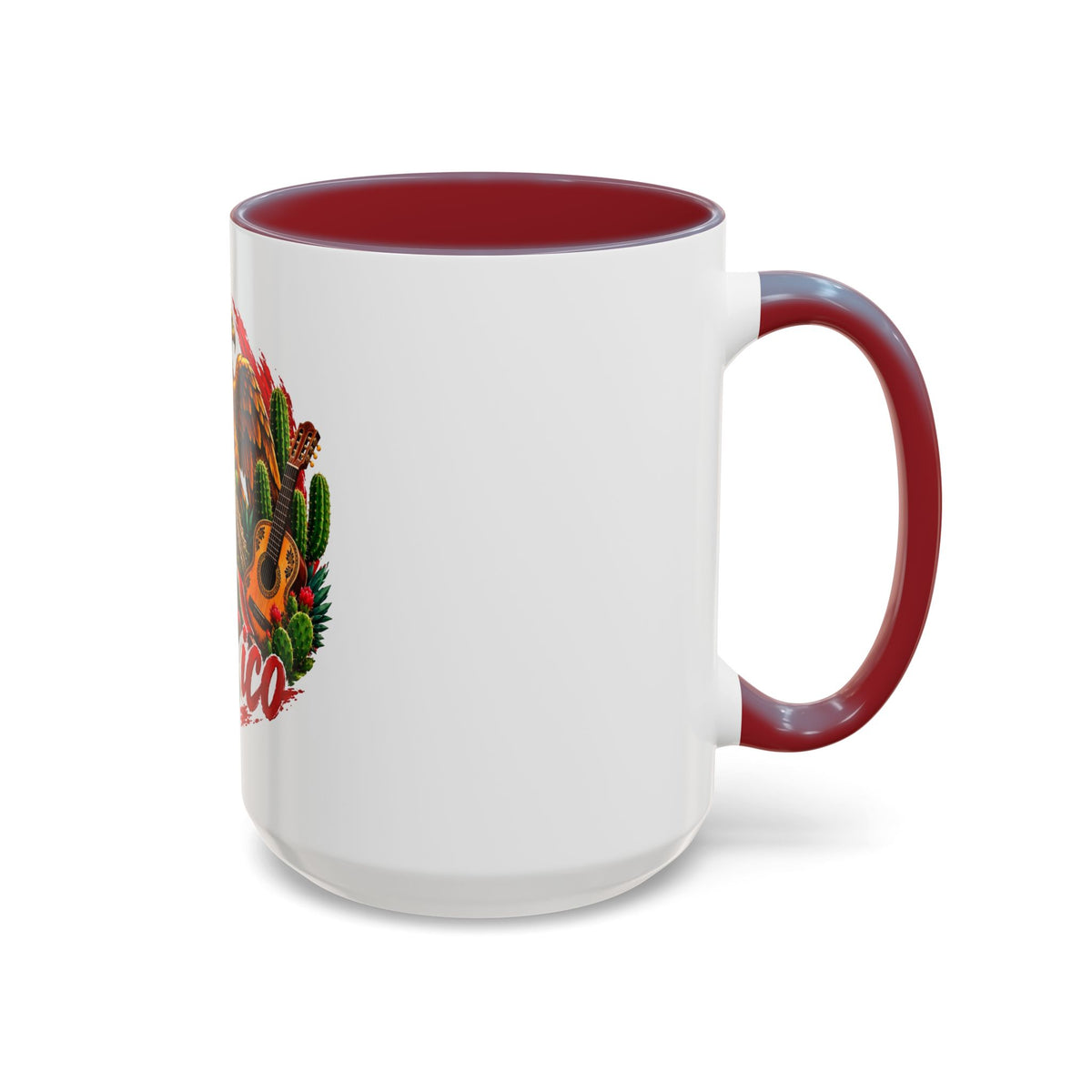 Mexico Souvenir Coffee Mug — Mexican Eagle, Cactus & Guitar Accent Mug