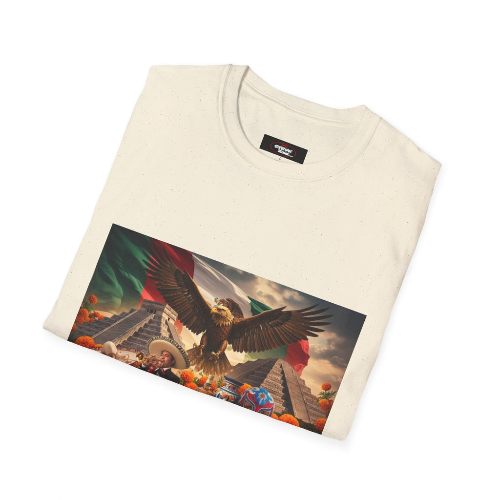 Eagle & Cityscape Graphic T-Shirt — Patriotic Eagle Sunset Design