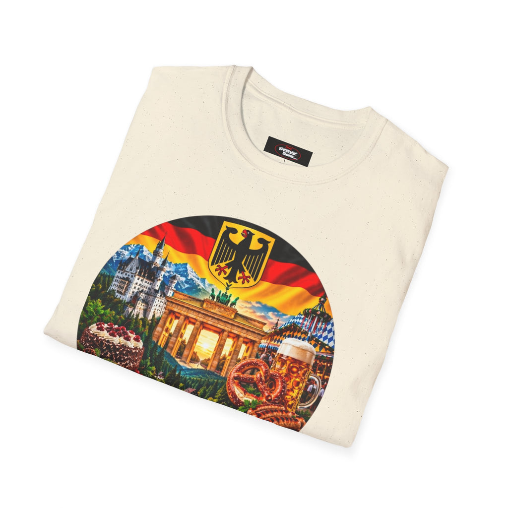 Germany Vintage Travel T-Shirt — Retro German Landmarks & Crest Graphic