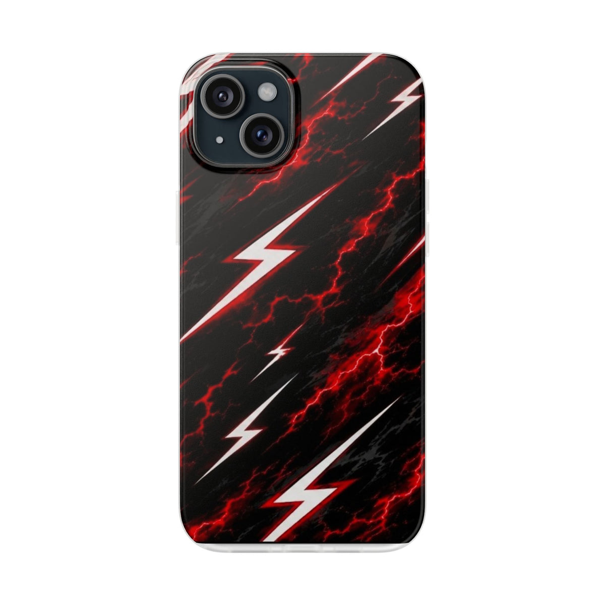 Phone Case — Red Lightning Bolt Storm Flexi Case