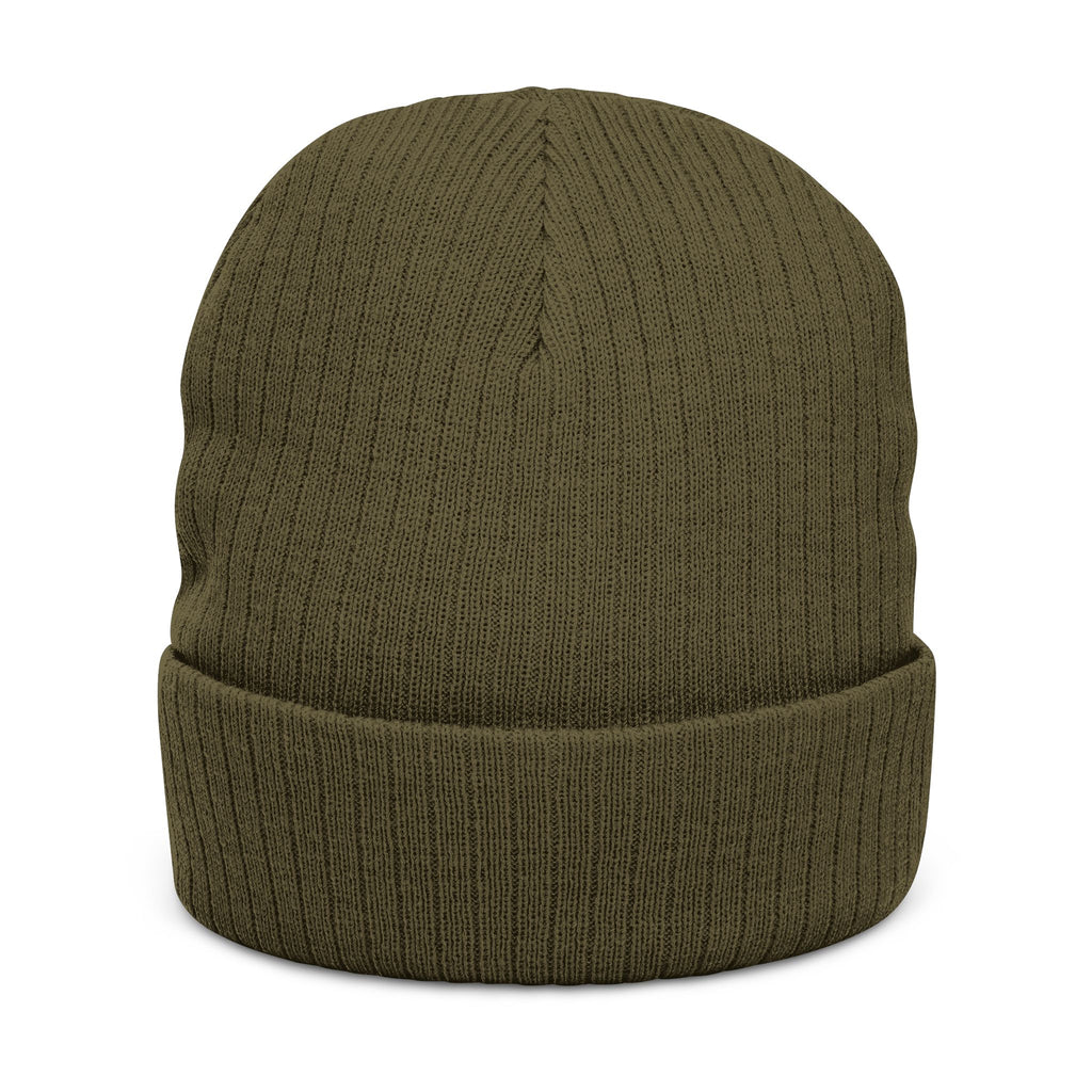 Embroidered Ribbed Beanie with 'Locked In' Logo – Warm Winter Knit Cap