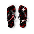 Red Lightning Bolt Flip Flops — Black & Red Storm Beach Sandals