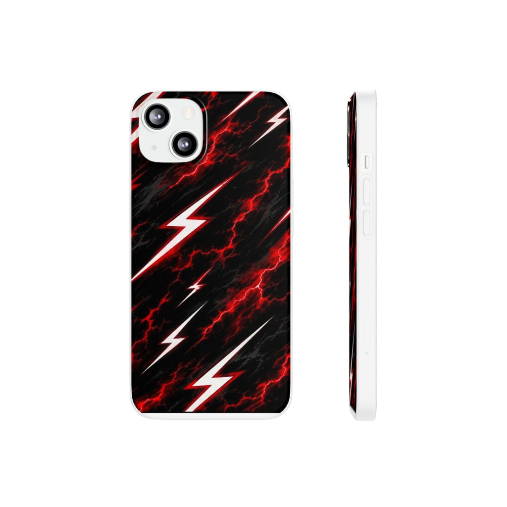 Phone Case — Red Lightning Bolt Storm Flexi Case