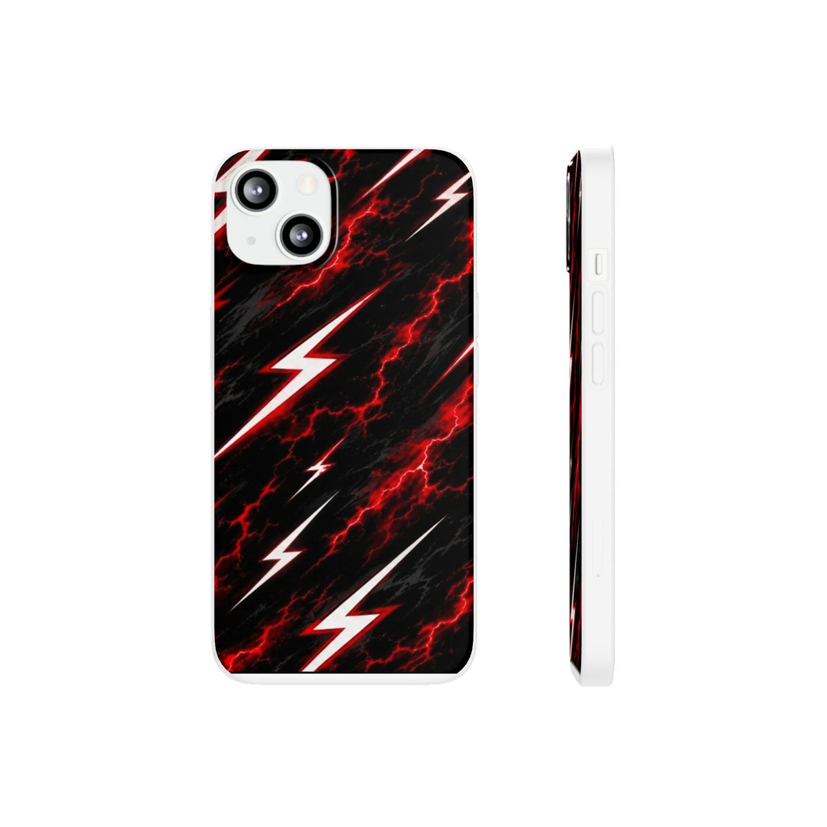 Phone Case — Red Lightning Bolt Storm Flexi Case