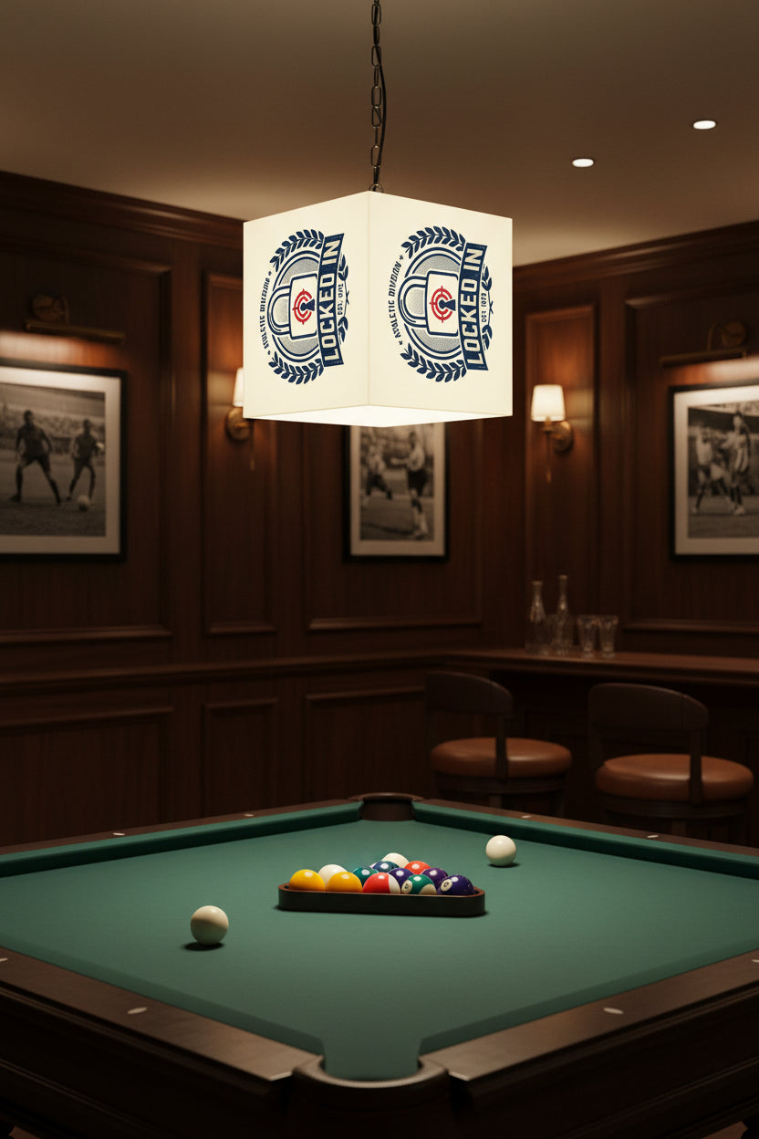 Light Cube Lamp — "Locked In" Athletic Badge Ambient Night Light